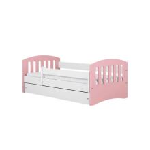 Bed classic 1 mix pale pink with drawer with non-flammable mattress 160/80