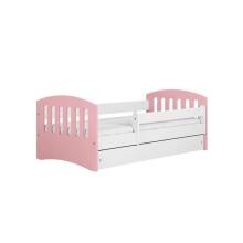 Bed classic 1 mix pale pink with drawer with non-flammable mattress 160/80