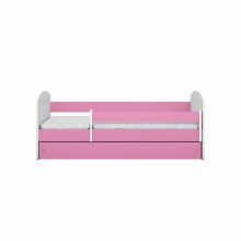 Bed classic 1 pink with drawer with non-flammable mattress 180/80