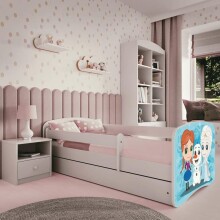 Bed babydreams white frozen land with drawer with non-flammable mattress 180/80