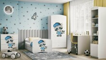 Bed babydreams white raccoon with drawer with non-flammable mattress 160/80