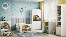 Bed babydreams white truck with drawer with non-flammable mattress 140/70