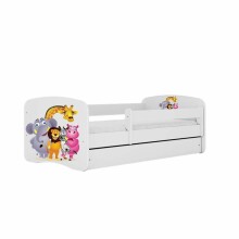 Bed babydreams white zoo with drawer with non-flammable mattress 180/80