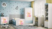 Bed babydreams blue teddybear butterflies with drawer with non-flammable mattress 140/70