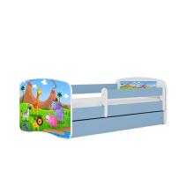 Bed babydreams blue safari with drawer with non-flammable mattress 160/80