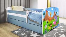 Bed babydreams blue safari with drawer with non-flammable mattress 160/80