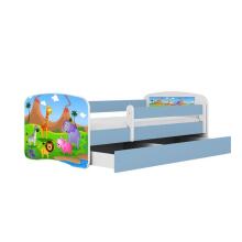 Bed babydreams blue safari with drawer with non-flammable mattress 160/80