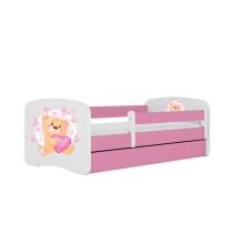 Bed babydreams pink teddybear butterflies with drawer with non-flammable mattress 160/80