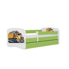 Bed babydreams green truck with drawer with non-flammable mattress 180/80