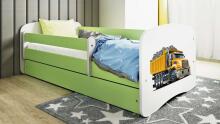 Bed babydreams green truck with drawer with non-flammable mattress 180/80