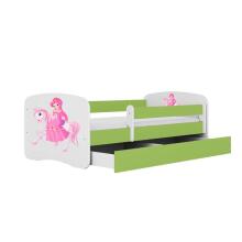 Babydreams bed green princess on a horse without drawer latex mattress 140/70