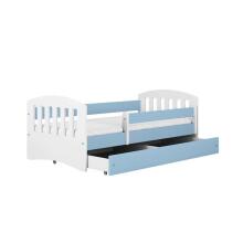 Bed classic 1 blue with drawer with non-flammable mattress 160/80