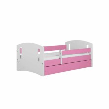 Classic 2 pink bed with drawer, non-flammable mattress 140/80