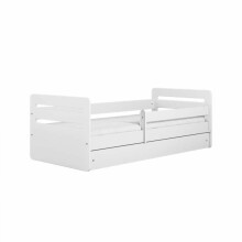 Bed tomi white with drawer with non-flammable mattress 160/80