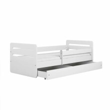 Bed tomi white with drawer with non-flammable mattress 160/80