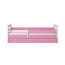 Bed tomi pink with drawer with non-flammable mattress 180/80