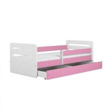 Bed tomi pink with drawer with non-flammable mattress 180/80