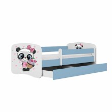 Babydreams blue panda bed with drawer, mattress 140/70