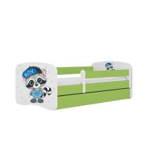 Bed babydreams green raccoon without drawer without mattress 140/70