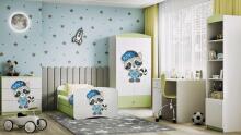 Bed babydreams green raccoon without drawer without mattress 140/70