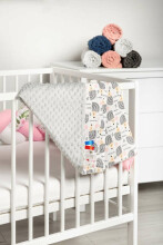 Light Minky Blanket - Hedgehogs grey 75x100