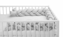 Braided Crib Bumpers 210 cm – smooth grey