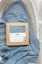 HOODED SWADDLE BLANKET 100% BAMBOO GIFT BLUE