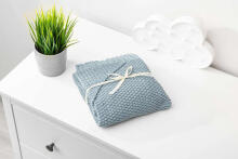 HOODED SWADDLE BLANKET 100% BAMBOO GIFT BLUE