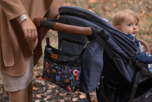 Stroller organizer – pink cranes