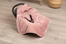 Velvet carry-cot swaddle blanket – ROCKING HORSE PINK