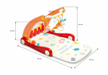 2IN1 WALKER WITH MUSIC MAT PINK