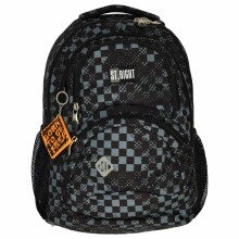 Ikonka Art.KX3758 4 compartment school backpack 17 inch checkerboard