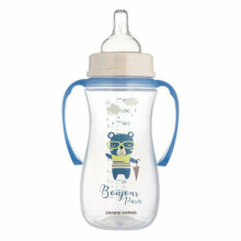 CANPOL BABIES Anti-Colic barošanas pudelīte ar rokturiem, 300 ml PP EasyStart BONJOUR PARIS, 35/241_blu