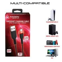 Subsonic Supersoft Charging Cable USB-C for PS5/Xbox/Switch