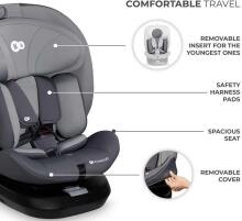 KinderKraft I-Grow I-Size Art.KCIGRO00GRY0000 Grey  Juoda vaikiška automobilinė kėdutė 0-36kg