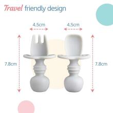 La Bebe™ Basic  Silicone Fork Art.169084 Light Beige  Вилочка мягкая силиконовая 7.8 см,от 6 мес.