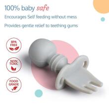 La Bebe™ Basic  Silicone Fork Art.169084 Light Beige  Вилочка мягкая силиконовая 7.8 см,от 6 мес.