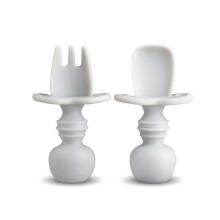 La Bebe™ Basic  Silicone Fork Art.169084 Light Beige rožės minkštas silikoninis šaukštas (1 vnt.)