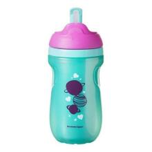 470249 GIRL STRAW BOTTLE 260ML. 12 + Tommee Tippee