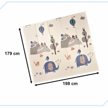 Ikonka Art.KX4503_4 Mokomasis sulankstomas dvipusis putplasčio kilimėlis 180 x 200 cm gatvė / miškas