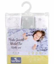 Lorelli Swaddle Muslin  Art.10340102307 Grey Mix Высококачественная муслиновая пелёнка из бамбука, 3 шт. (80x80 см)