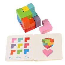 Wooden 3D block puzzle in a tin, Rex London