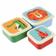 Set Of 3 Colourful Creatures Snack Boxes, Rex London