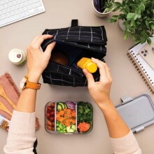 Freezable Lunch Bag, Color - Black Grid, PACKIT