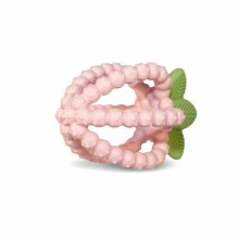 Silicone teether, Juicy Raspberry with leaves, pink, RaZbaby
