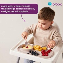 b.box roll + go BLW roll-up feeding mat for children to eat independently latte