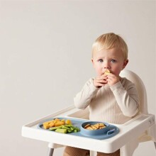 b.box roll + go BLW roll-up feeding mat for children to eat independently latte