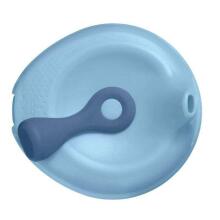 b.box fill+feed Silicone bowl with a lid for feeding babies and children lullaby blue