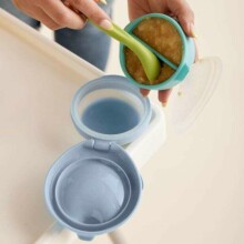 b.box fill+feed Silicone bowl with a lid for feeding babies and children peony