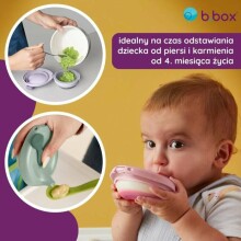 b.box fill+feed Silicone bowl with a lid for feeding babies and children peony